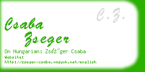 csaba zseger business card
